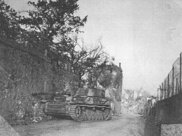 The photo shows a German Mark IV Panzer fell victim to the 15th Infantry assault in Bennwihr