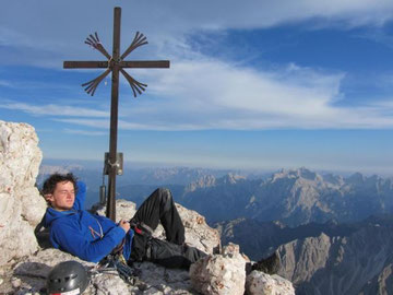 Chrissi enjoying the summit.