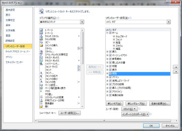 2010Word開発タブの表示