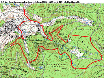 Wanderung rund um den Lautenfelsen