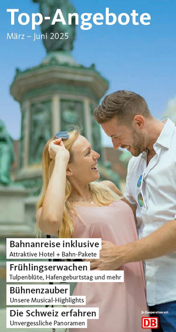 Städtereisen mit der Bahn entecken prreiswert zum Jubiläumsvorteil.