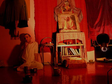 chilling in Milos's little Krsna temple in Roznava