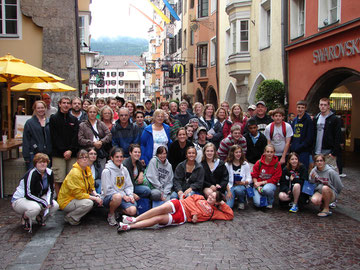 Group in front of Goldener Hof, Innsbruck