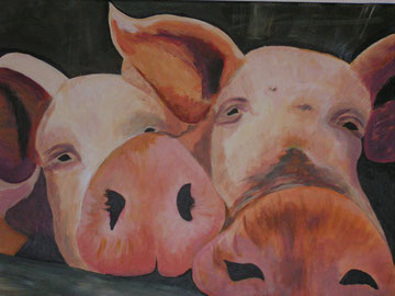 Meine Schweinchen (40 x 50 cm)