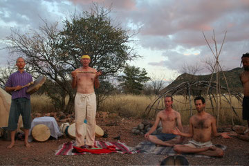 Loading the pipe for the Inipi ceremony