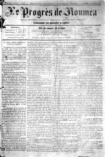 Le Progrès de Nouméa (N° du 3 janvier 1885)