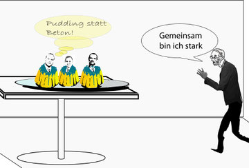 Kommentar von Peter Steiner (ÖLI) "Pudding statt Beton! So gelb ist die FCG!" Bild:spagra