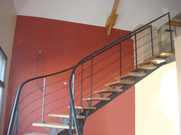 Escalier acier bois