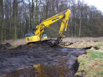 Baggerarbeiten in der Wiese