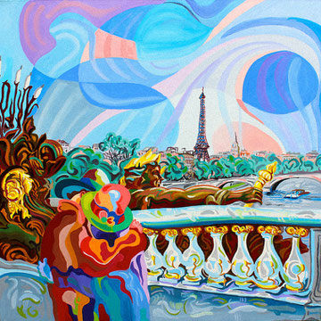 PUENTE DE ALEJANDRO III (PARIS). Oil on canvas. 80 x 80 x 3,5 cm.