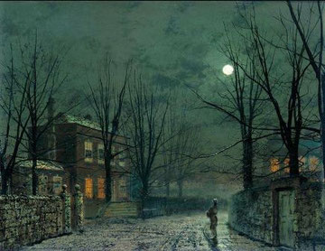 JOHN ATKINSON GRIMSHAW - Vecchio al chiaro di luna (1882)