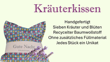 Kräuterkissen mit Kräuter und Blüten in Bio-Qualität