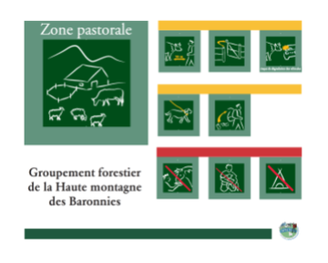 Panneau signalétique zone pastorale estive Hautes-Pyrénées pastoralisme