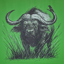 THE WALL HAS EYES – WILD SKETCHES,ANIMALS – 200×190 cm – 2025 · Kunstwerk von Martin Lingens