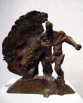 Mann halb hohl, Bronze, H: 42 x B: 16cm