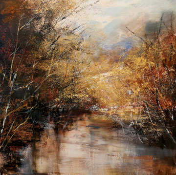 AUTUMN IMPRESSION, 40x40 cm, Acryl/Papier