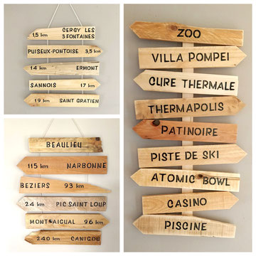 Panneau directionnel "Beaulieu" bois personnalisable