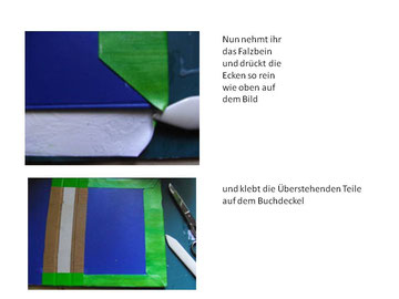 Buchbinden : Herstellen des Bucheinbandes / Halbgewebeband,www.sophieskreativseite.de