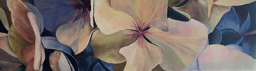 Blaue Hortensien V - 130x40 (3 Farben + 1)