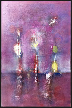Dissolvenza e volo sublime, 2018, tecnica mista, 63 x 43 cm