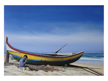 The boat and the fisher   70x50  cm  2006