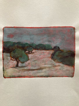 An diesem Tag, Acrylic and chalk on paper, 21 x 29,7 cm