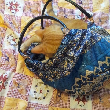 Sac à main imprimé bleu 2