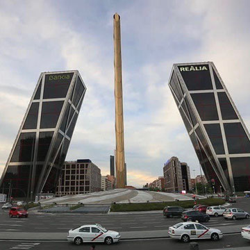 Gate of Europe Towers (1996) by Philip Johnson and John Burgee Madrid Spain