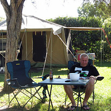 Füüroobebier auf dem Campingplatz in Melbourne