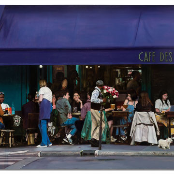 Café des Anges, huile sur toile, 200 x 230 cm, 2022, collection privée