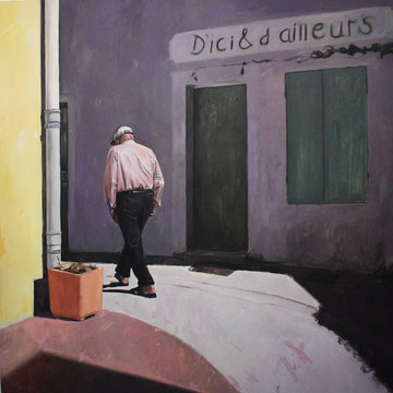 D'ici et d'Ailleurs, huile sur toile, 200 x 200 cm , 2019, collection Agnès b