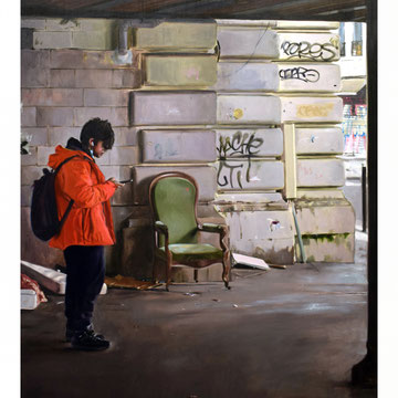 Métro aérien, huile sur toile, 146 x 114 cm, 2022, collection privée
