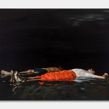L'horizon, huile sur toile, 160 × 200 cm, 2023, collection privée 