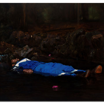 Nuit égarée, huile sur toile, 160 x 200 cm, 2022, collection Fondation François Schneider