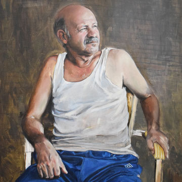 Sid Ahmed,  huile sur toile,  120 x  90 cm,  2018, collection privée