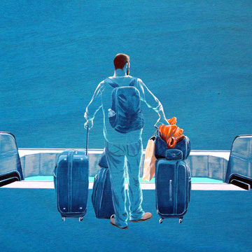 TRANSIT  83 x 61 cm  acrylique sur bois