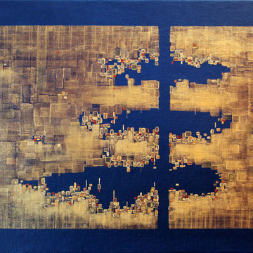 CITE DES SABLES1  55 x 38 cm acrylique sur toile
