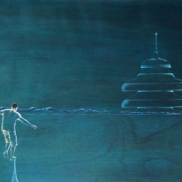 RIVAGE  83 x 61 cm  acrylique sur bois