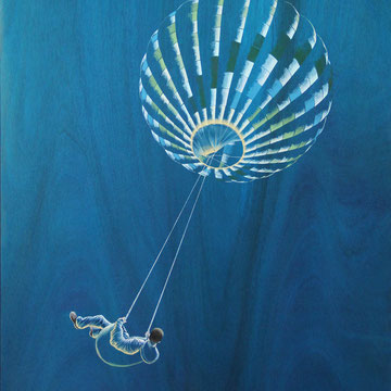 PORTANCE DU VIDE  83 x 61 cm  acrylique sur bois