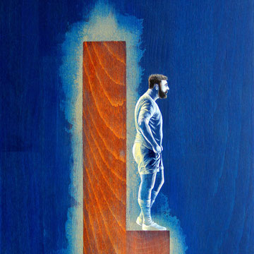 FEU  acrylique sur bois
