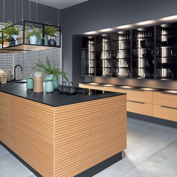 cuisine intérieur design toulouse cuisine équipée haut de gamme cuisine bois et noire cuisine avec îlot central moderne tendance contemporaine 