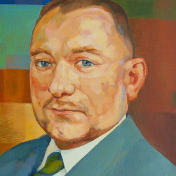 Portrait of Michel Robin. (commission). Acrylic on canvas.