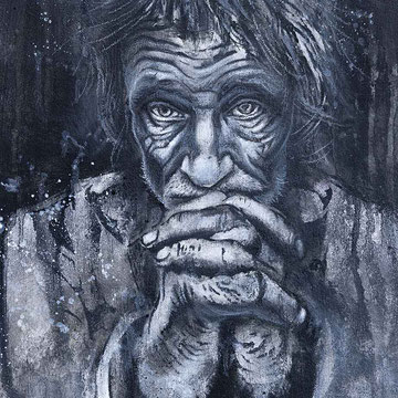Ausschnitt von SILENT PAIN | Original Urban Art Gemälde