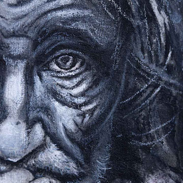 Ausschnitt von SILENT PAIN | Original Urban Art Gemälde