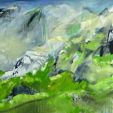 BERGWELT 2024, Öl auf Leinwand, 100x140