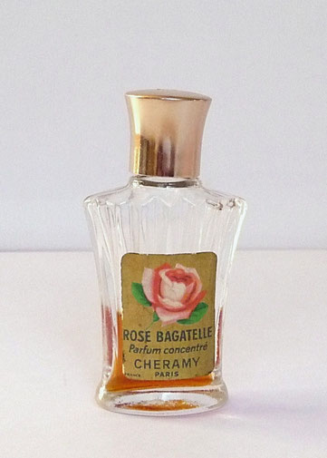 CHERAMY - ROSE BAGATELLE : PARFUM CONCENTRE, MINIATURE ANCIENNE