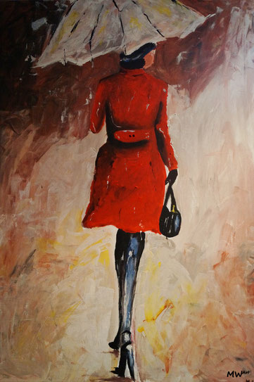 Acrylbild - Roter Mantel 