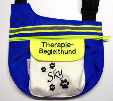 Therapiehund, Gassitasche, Halstuch,  bestickt, Nylon