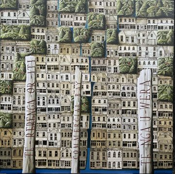 'Commercial Bay' 60 x 60cm, Oil on Canvas, 2023/2024 SOLD