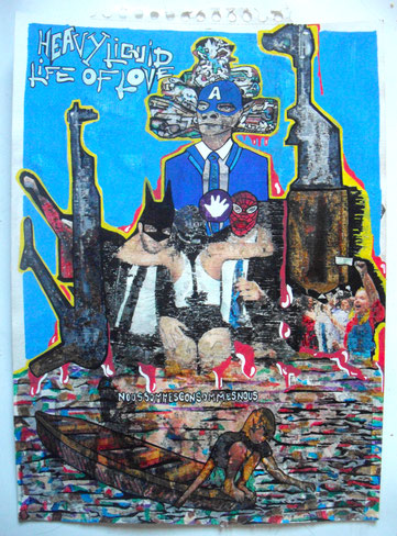 Techniques mixtes & transferts d'images sur papier, 30X40cm, 2017